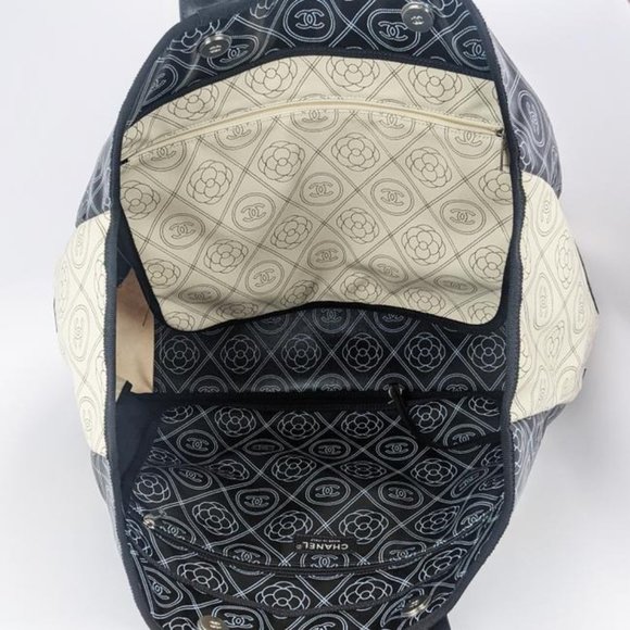 SOLD Chanel Camellia Large Black Deauville Tote - Picture 4 of 7